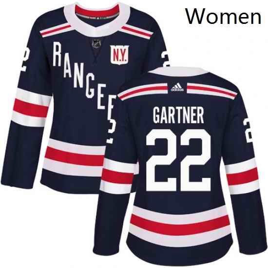 Womens Adidas New York Rangers 22 Mike Gartner Authentic Navy Blue 2018 Winter Classic NHL Jersey